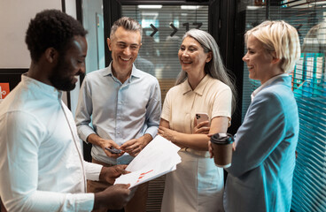 Fototapeta premium cinematic image of a multiethnic business team