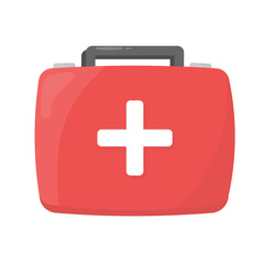 Obraz premium First aid kit box. Vector illustration.