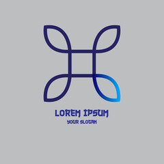 logo design for your brand with a light blue gradient. the illustration can be used for your brand, web, favicon, etc