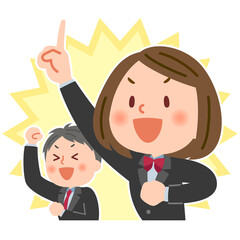 トップを目指す学生の男女