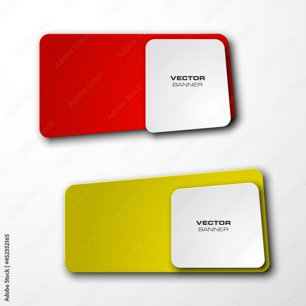 Aufkleber abstract banner. the original form as two form, overlapping. the flat image. advertising design shap