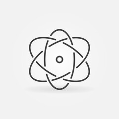 Atom vector thin line concept icon or logo