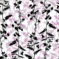 Floral seamless pattern isolated on white background.