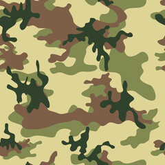 Green camouflage background, trendy military texture, clothing print.