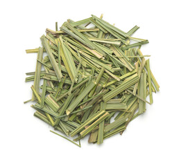 Top view of dried lemongrass herb