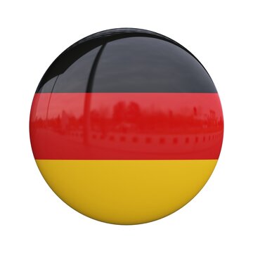 Germany national flag badge, nationality pin 3d rendering