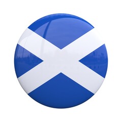 Scotland national flag badge, nationality pin 3d rendering