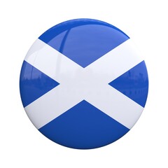 Obraz premium Scotland national flag badge, nationality pin 3d rendering