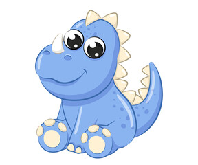 Cute baby dinosaur illustration. Vector illustration for baby shower, greeting card, party invitation, fashion clothes t-shirt print.