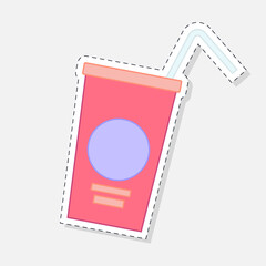 Straw cup sticker