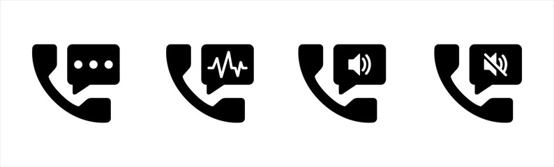 phone icon set, Telephone call sign, Contact us, Vector illustration