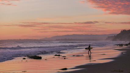 surfer on california coast