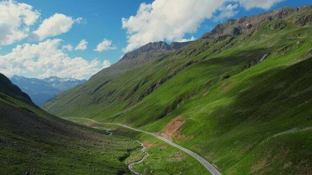 Amazing nature at Timmelsjoch high alpine road in Austria