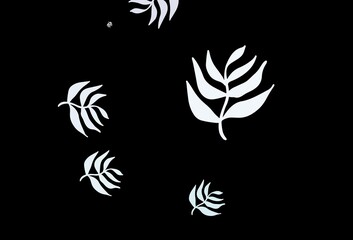 Dark Pink, Blue vector abstract background with leaves.