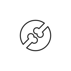 Line icon of joints or knuckles
