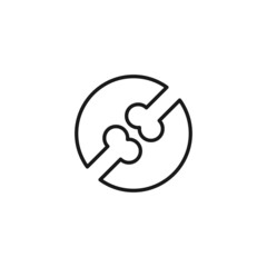 Line icon of joints or knuckles