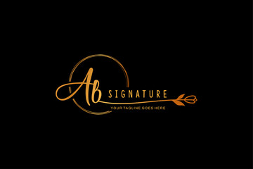 Beauty vector initial logo combination Letter A and b for Beauty, handwriting logo of initial signature, wedding, fashion, jewelry, boutique, creative template for any business company. © Al Bharik 99