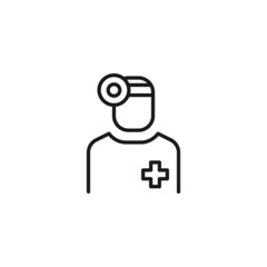 Line icon of faceless veterinarian