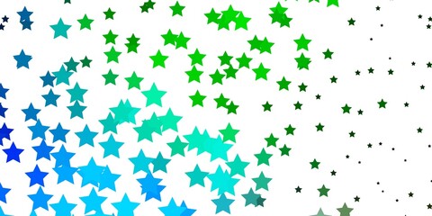 Fototapeta na wymiar Light Blue, Green vector pattern with abstract stars.