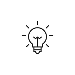 Line icon of glowing light bulb