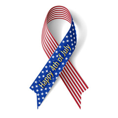 Obraz premium American Flag Celebratory Ribbon Fourth of july Independence day Red White Blue