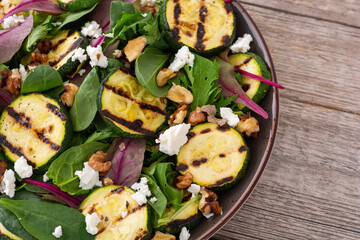 Grilled green zucchini salad