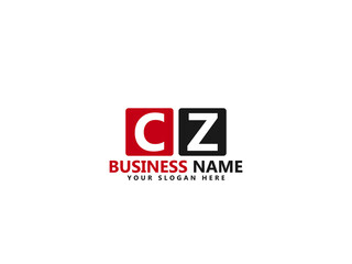 Fototapeta Letter CZ logo, cz logo icon design vector for all kind of use obraz