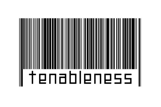 Barcode on white background with inscription tenableness below