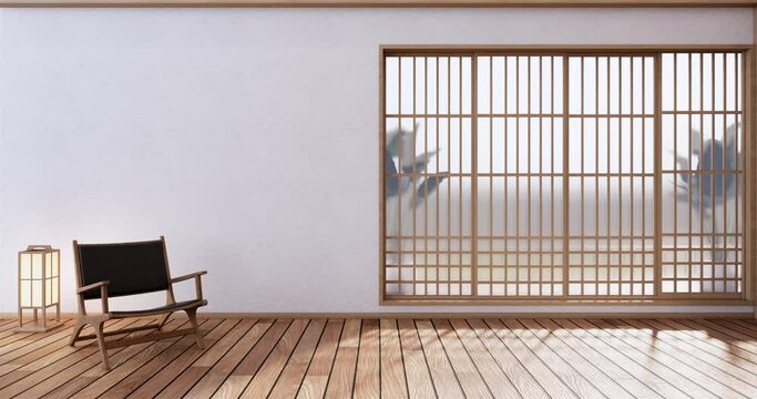 The Modern room japanese.3D rendering