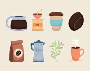 icon set of coffee