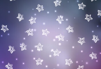 Light Purple vector backdrop with small and big stars.