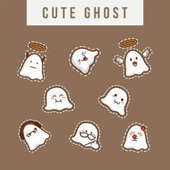Cute Halloween Ghost Sticker Set