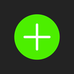 Obraz premium White Plus on Green Rounded Background. Isolated Simple Icon. Vector illustration