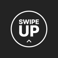 Swipe Up. Small Minimalistic White Icon for Social Media and Advertisement. Vector illustration