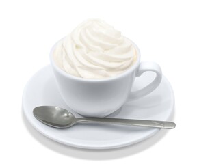 ウィンナ・コーヒー ウインナーコーヒー イラスト リアル スプーン