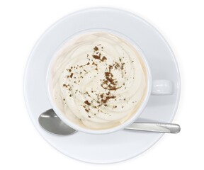 ウインナーコーヒー イラスト リアル シナモン 俯瞰 スプーン