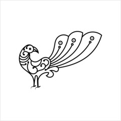 Calligraphic Style Bird, Artistic Bird Art