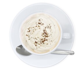 ウインナーコーヒー イラスト リアル シナモン 俯瞰 湯気