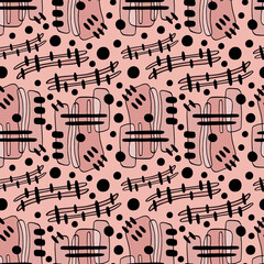 Geometric dynamic pattern in circled and stroked shapes . Repeating pattern for textile and fashionable fabric design.