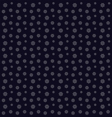 Abstract modern pattern with white flowers on dark blue background, simple banner, design for decoration, wrapping paper, print, fabric or textile, lovely card, vector illustration