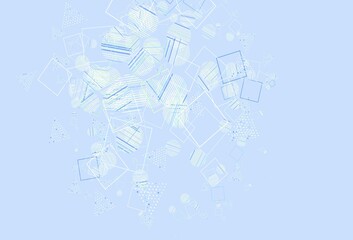 Light Green, Yellow vector background with triangles, circles, cubes.