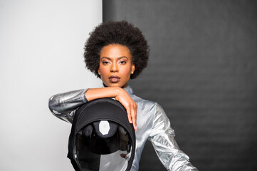 African-American Female Astronaut with Afro