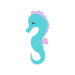 Sea Horse creative vector illustration,Sea animal color icons in trendy flat style.