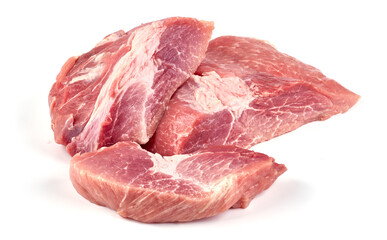 Pork shoulder, isolated on white background.