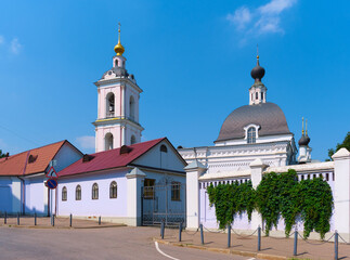 Moscow Orthodox Church, view of the Church of Nicholas the Wonderworker in Pokrovskoye, landmark, 1765-1766 built