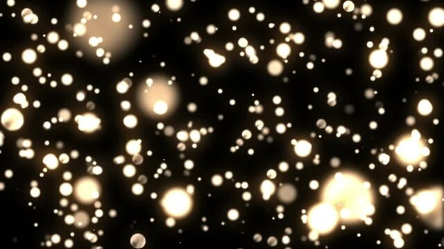 Animation of white and yellow zigzag lines over twinkling white lights moving on black background