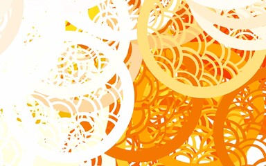 Fototapeta na wymiar Light Yellow vector Abstract illustration with colored bubbles in nature style.