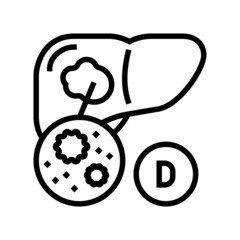 type d hepatitis line icon vector. type d hepatitis sign. isolated contour symbol black illustration