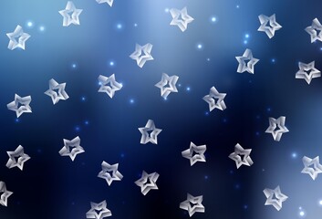 Dark BLUE vector texture with beautiful stars.