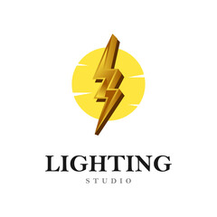 Lighting studio logo template design vector